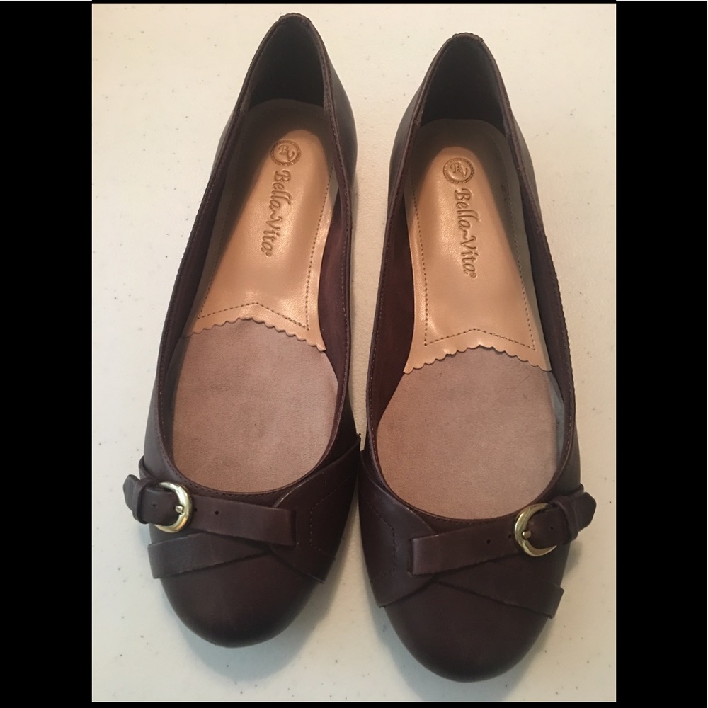 Bella-Vita Tyra Ballet Flat Brown Sz 8WW